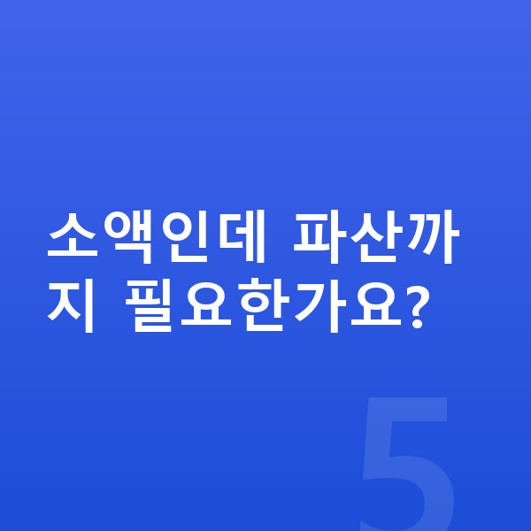 20대 개인파산 소액인데 파산까지 필요한가요?