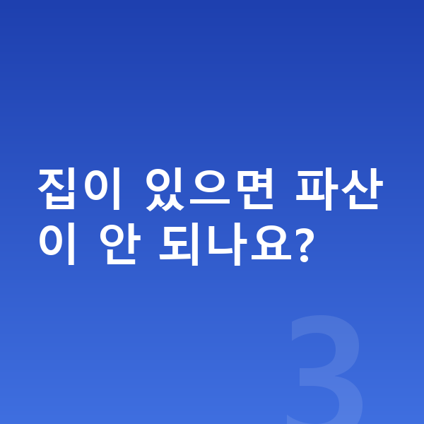 40대 개인파산 집이 있으면 파산이 안 되나요?