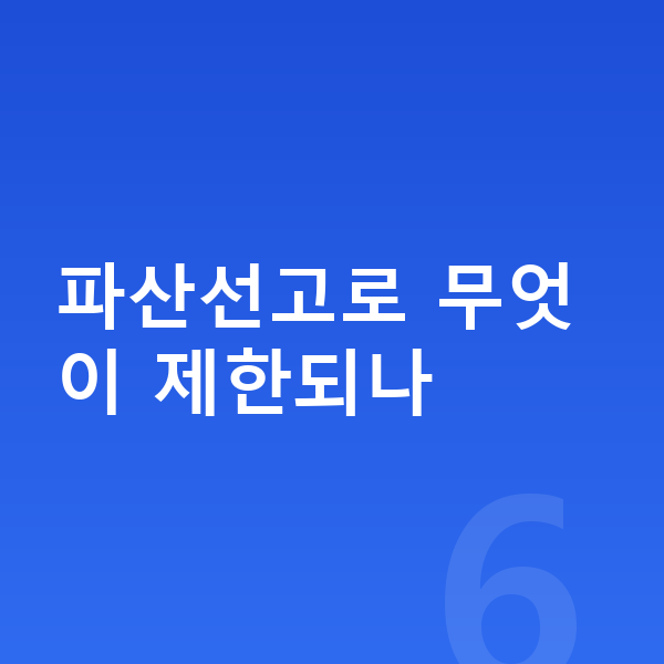개인파산 복권 파산선고로 무엇이 제한되나