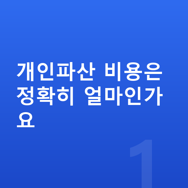 개인파산 비용 개인파산 비용은 정확히 얼마인가요