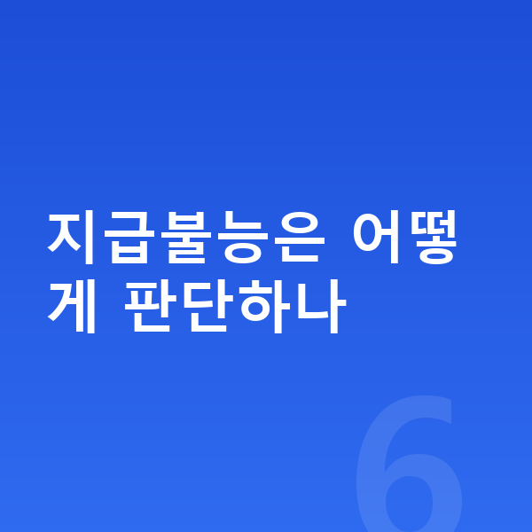 개인파산 신청자격 지급불능은 어떻게 판단하나