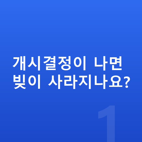 개인회생 개시결정 개시결정이 나면 빚이 사라지나요?