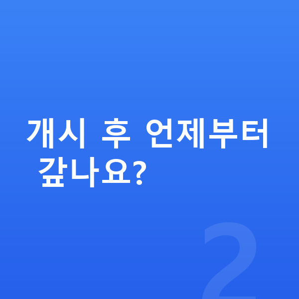 개인회생 개시결정 개시 후 언제부터 갚나요?