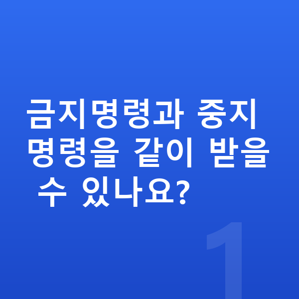 개인회생 금지명령 금지명령과 중지명령을 같이 받을 수 있나요?