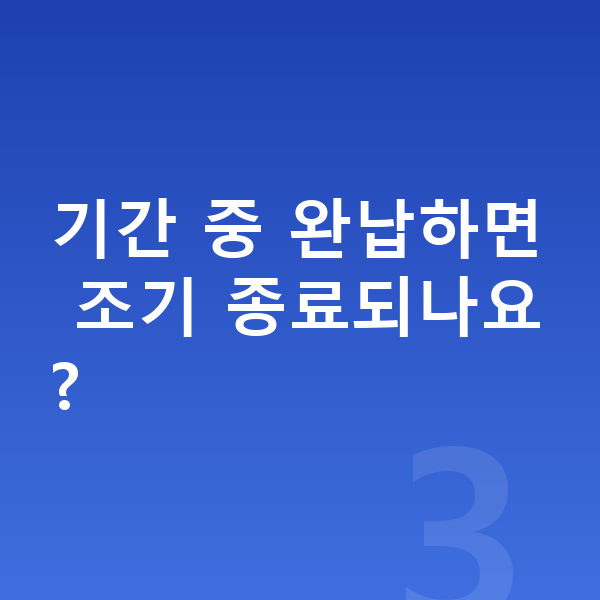 개인회생 변제기간 기간 중 완납하면 조기 종료되나요?
