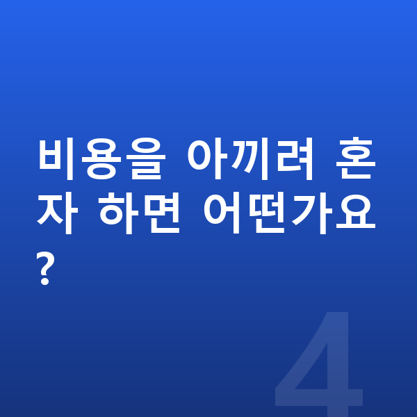 개인회생 비용 비용을 아끼려 혼자 하면 어떤가요?
