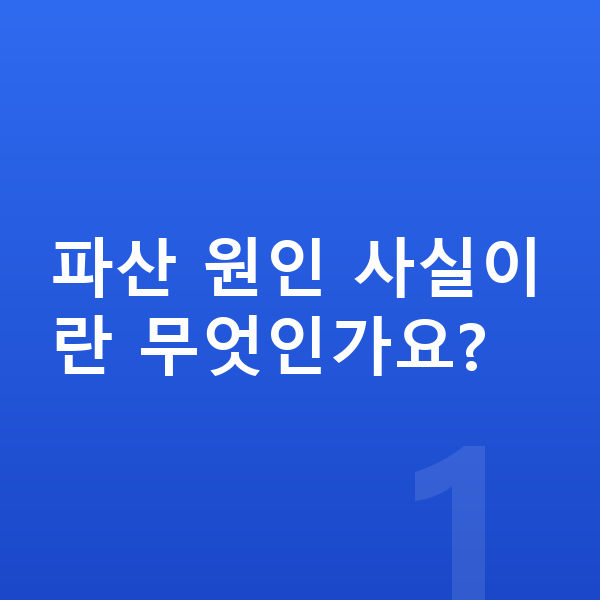 개인회생 신청조건 파산 원인 사실이란 무엇인가요?