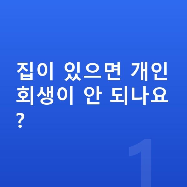 개인회생 재산기준 집이 있으면 개인회생이 안 되나요?