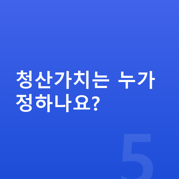 개인회생 청산가치 청산가치는 누가 정하나요?