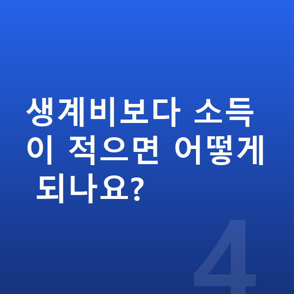 개인회생 최저생계비 생계비보다 소득이 적으면 어떻게 되나요?