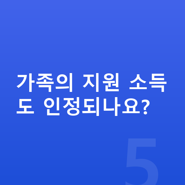 무직자 개인회생 가족의 지원 소득도 인정되나요?