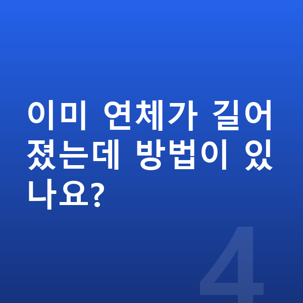 카드값 연체 이미 연체가 길어졌는데 방법이 있나요?