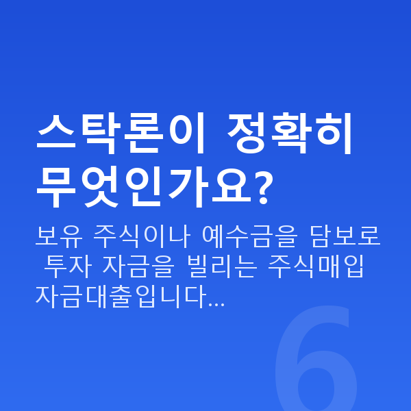 스탁론 스탁론이 정확히 무엇인가요?