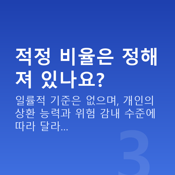 레버리지비율 적정 비율은 정해져 있나요?