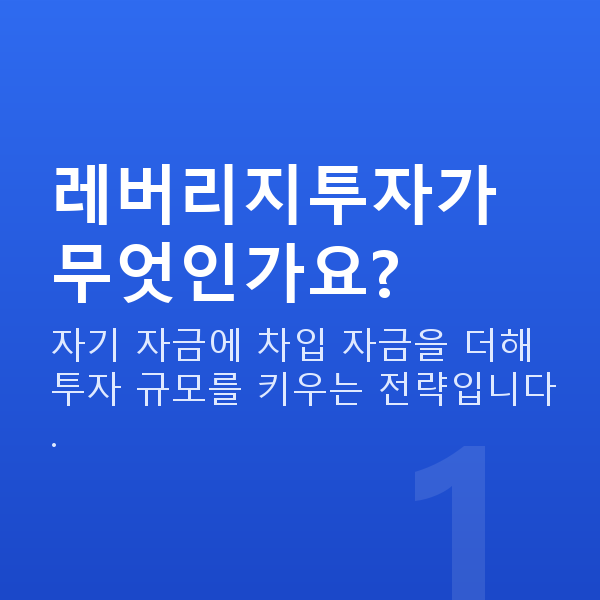 레버리지투자 레버리지투자가 무엇인가요?