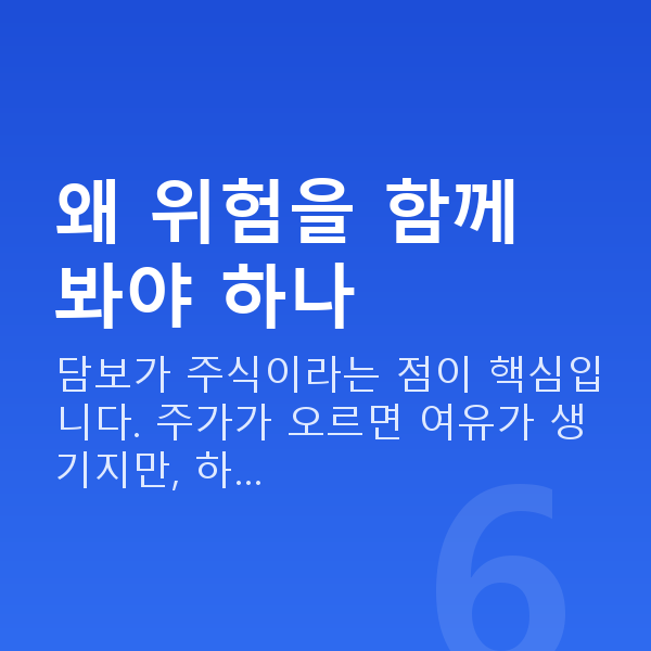스탁론뜻 왜 위험을 함께 봐야 하나