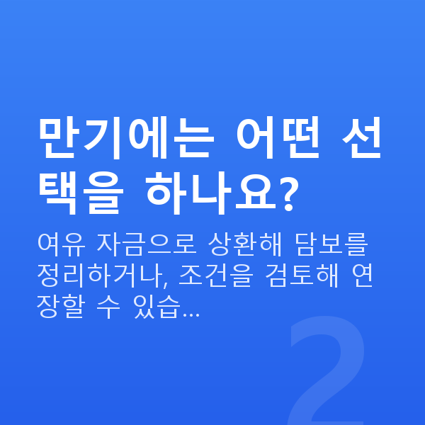 스탁론만기 만기에는 어떤 선택을 하나요?