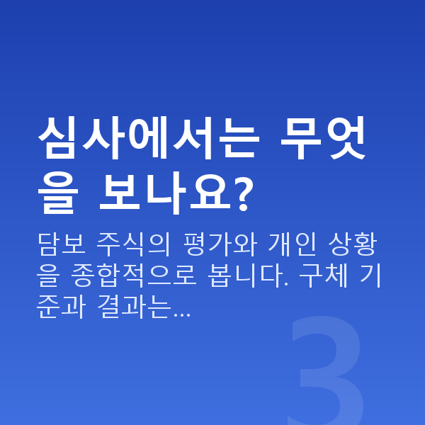 스탁론받는법 심사에서는 무엇을 보나요?