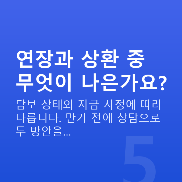 스탁론연장 연장과 상환 중 무엇이 나은가요?