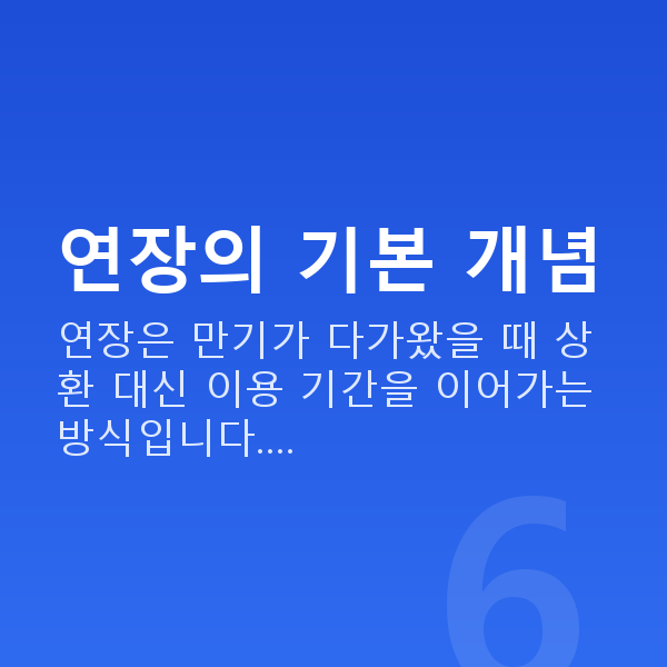 스탁론연장 연장의 기본 개념