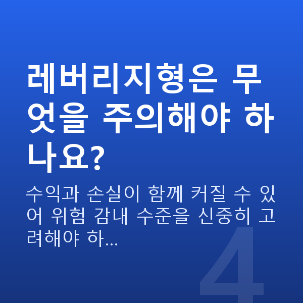 스탁론종류 레버리지형은 무엇을 주의해야 하나요?