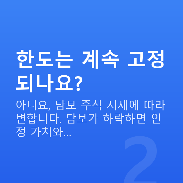 스탁론 한도 한도는 계속 고정되나요?