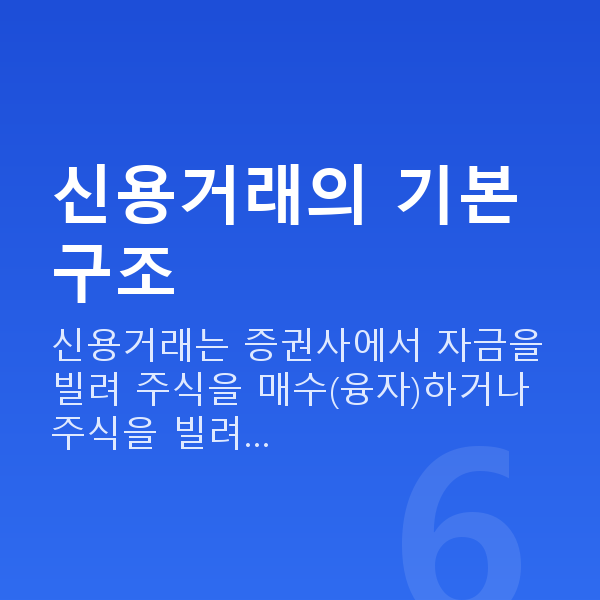 신용거래 신용거래의 기본 구조