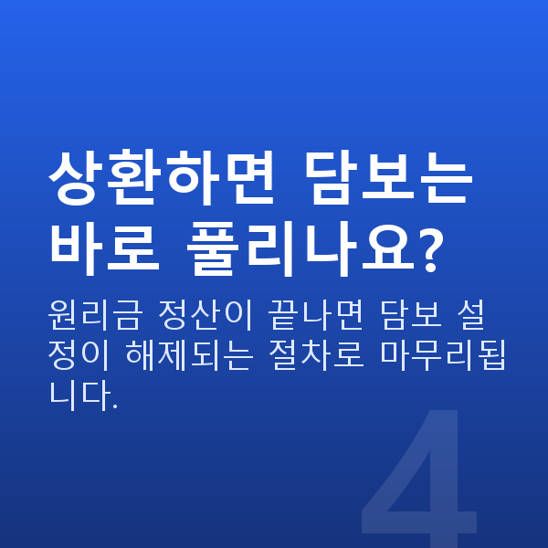 주식담보대출상환 상환하면 담보는 바로 풀리나요?