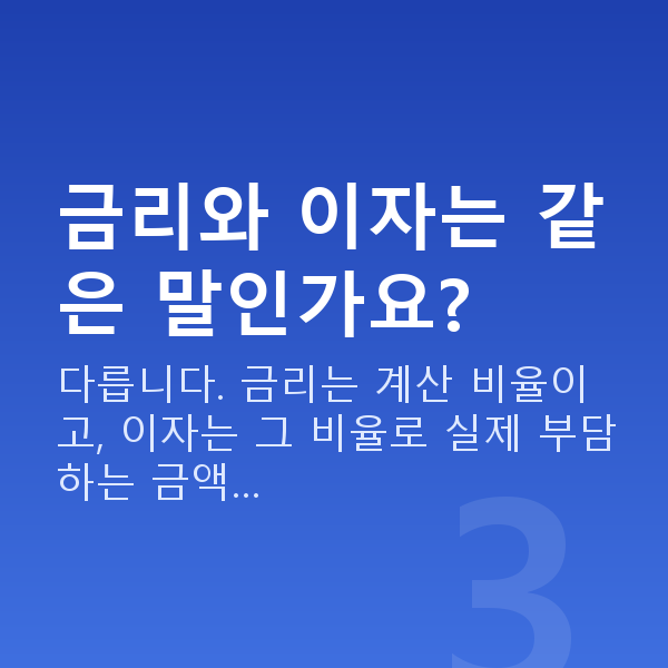 주식담보대출 이자 금리와 이자는 같은 말인가요?