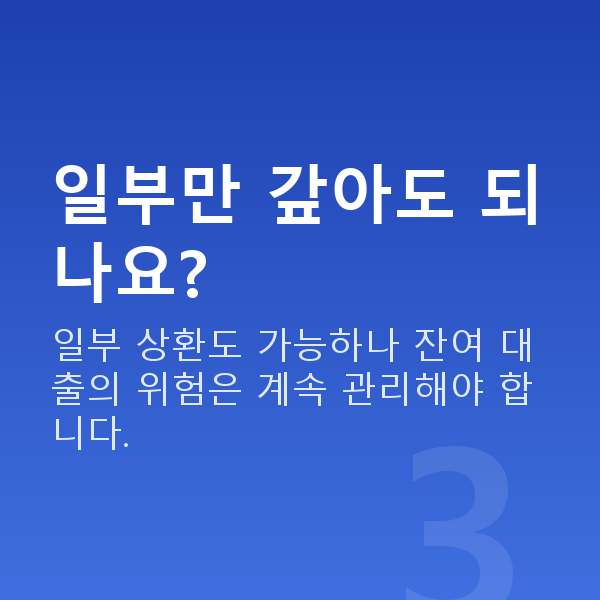 주식담보대출중도상환 일부만 갚아도 되나요?