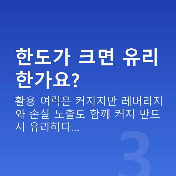 주식담보대출 한도 한도가 크면 유리한가요?
