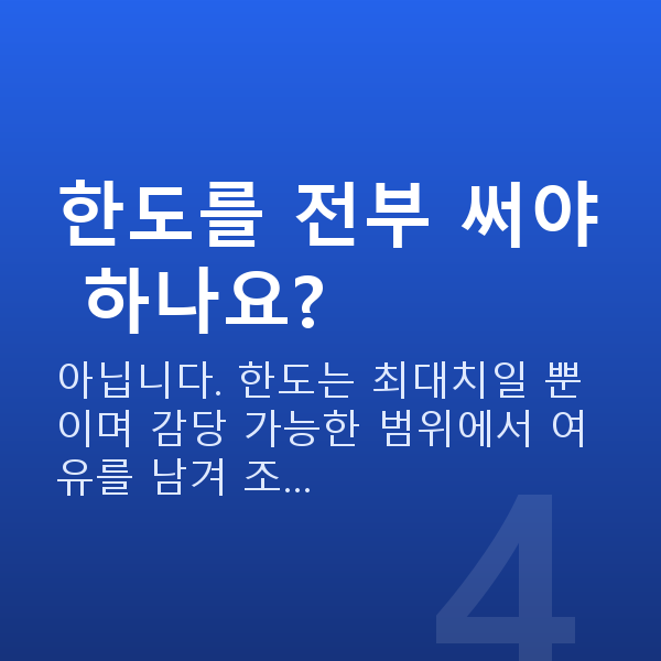 주식담보대출 한도 한도를 전부 써야 하나요?