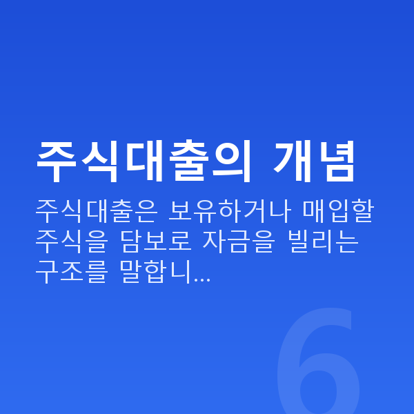 주식대출 주식대출의 개념