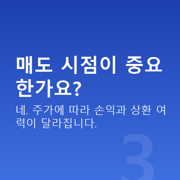 주식대출매도 매도 시점이 중요한가요?