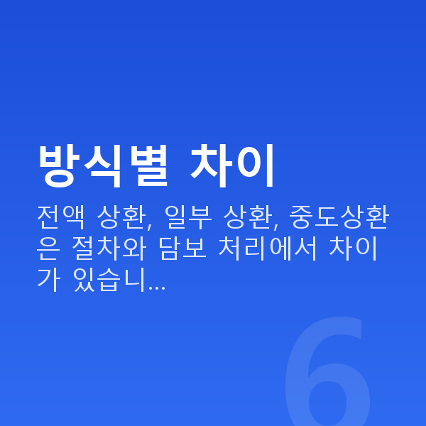 주식대출상환방법 방식별 차이