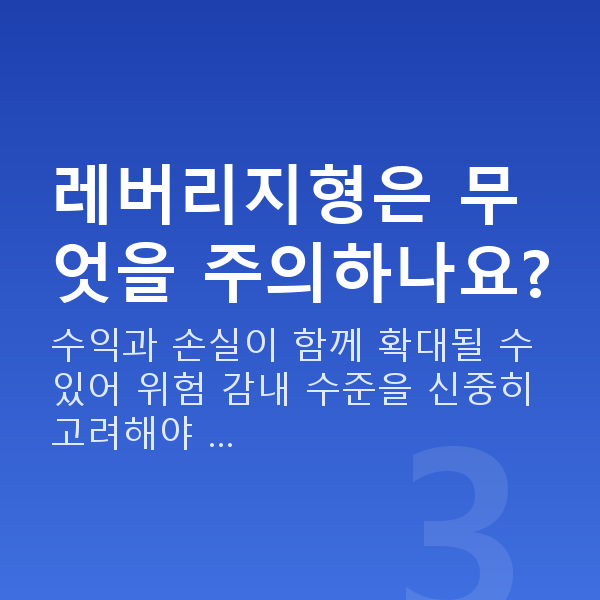 주식대출종류 레버리지형은 무엇을 주의하나요?