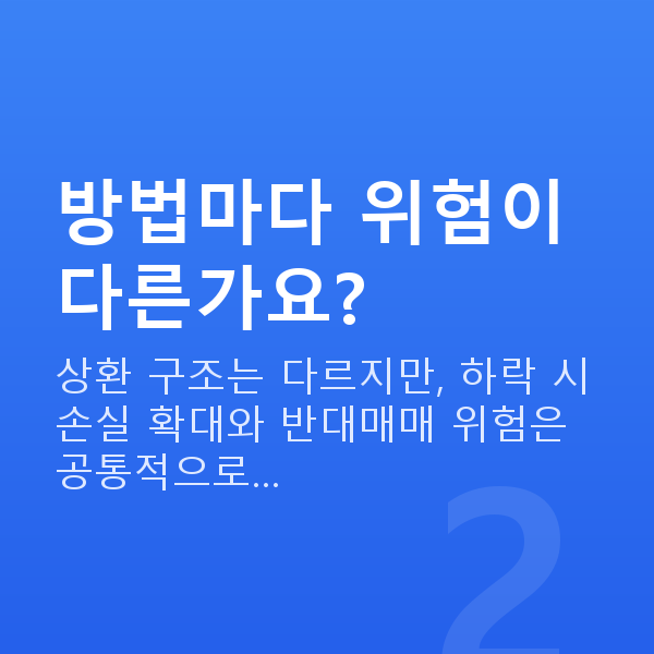 주식레버리지방법 방법마다 위험이 다른가요?