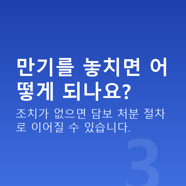 주식자금대출만기 만기를 놓치면 어떻게 되나요?