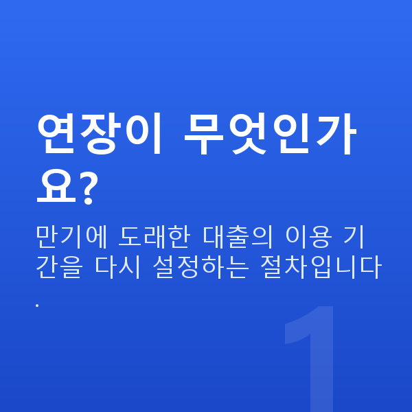 주식자금대출연장 연장이 무엇인가요?