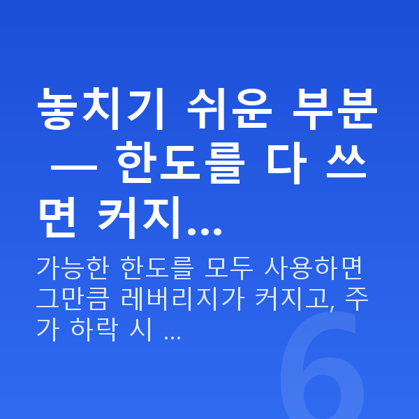 주식자금대출한도 놓치기 쉬운 부분 — 한도를 다 쓰면 커지…