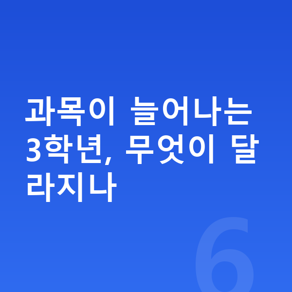 초등 3학년 공부법 과목이 늘어나는 3학년, 무엇이 달라지나
