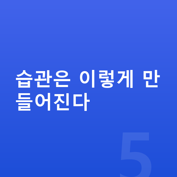 초등 공부습관 습관은 이렇게 만들어진다