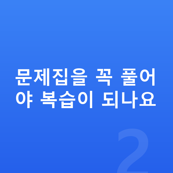 초등 국어 복습 문제집을 꼭 풀어야 복습이 되나요