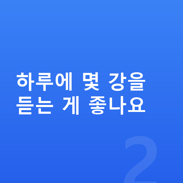 초등 사회 인강 하루에 몇 강을 듣는 게 좋나요