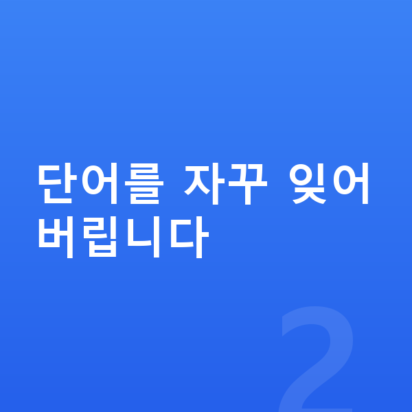 초등 영어 복습 단어를 자꾸 잊어버립니다