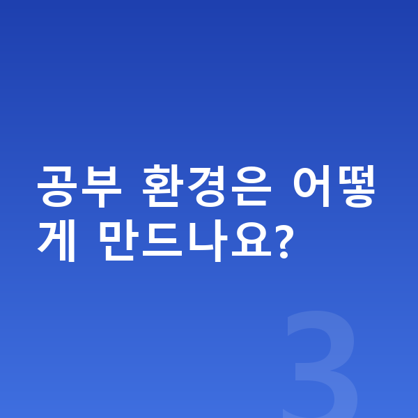 초등 집중력 공부 환경은 어떻게 만드나요?