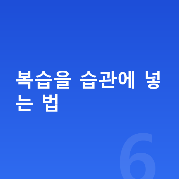 초등 학습습관 복습을 습관에 넣는 법