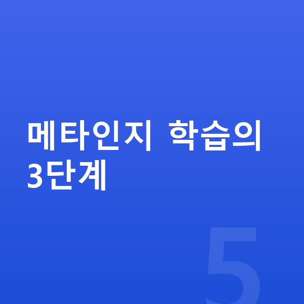 메타인지 학습 메타인지 학습의 3단계