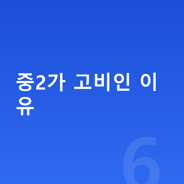 중2 인강 중2가 고비인 이유