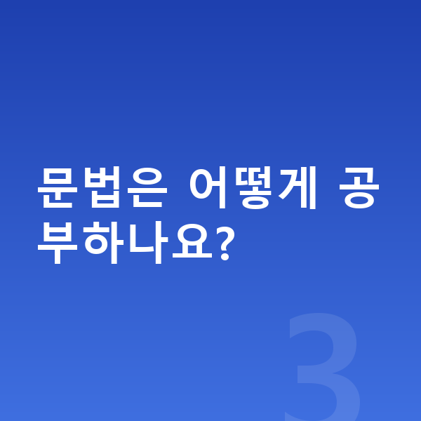 중등 국어 공부법 문법은 어떻게 공부하나요?